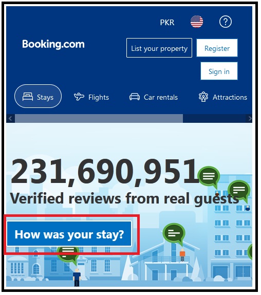 booking leave a review