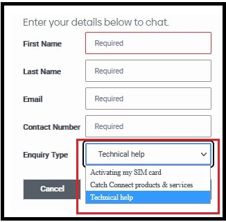 catch support live chat