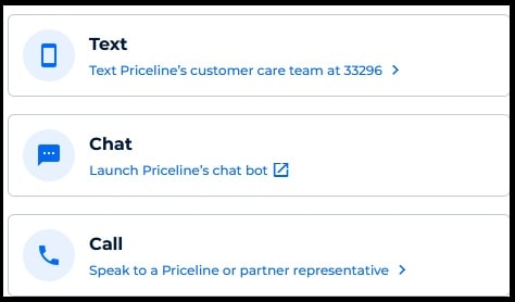 priceline customer service live chat