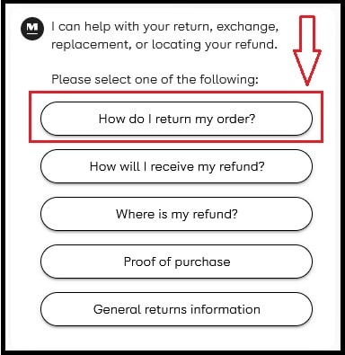 myer online returns policy