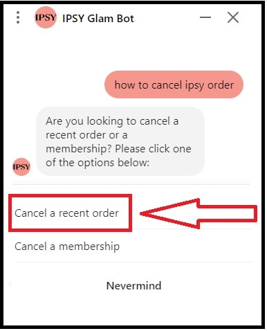 how to cancel IPSY order
